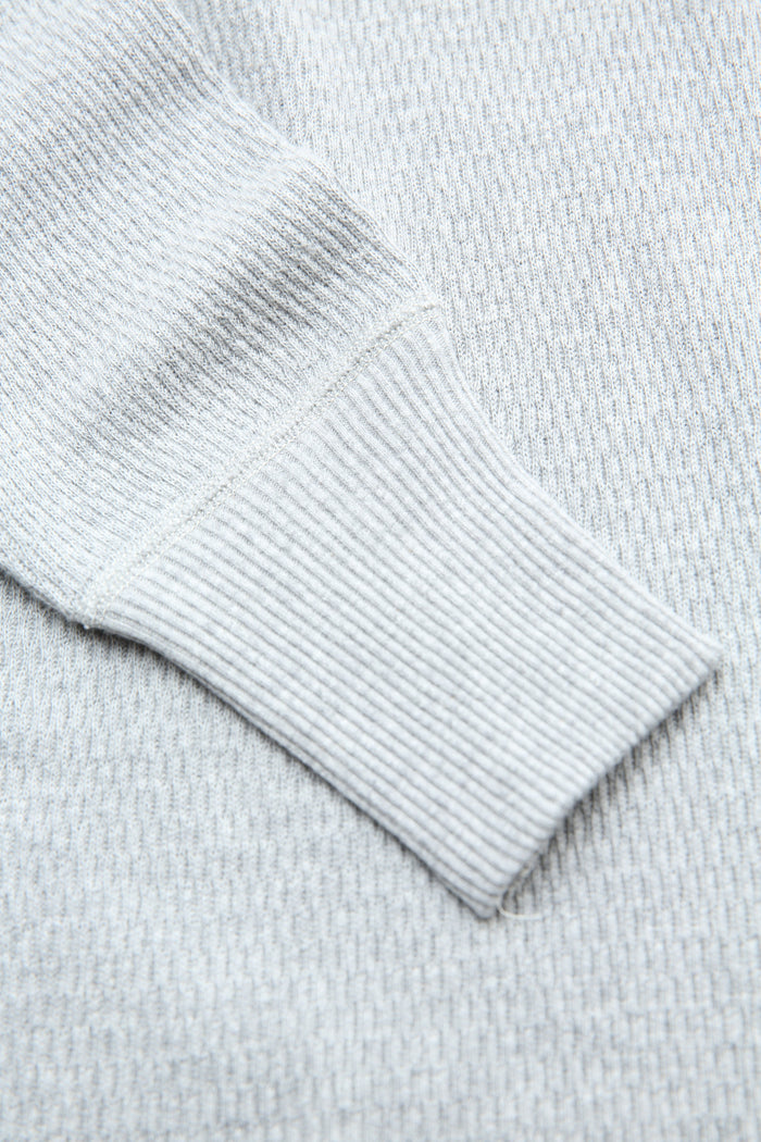 Warehouse & Co. Lot 5903 4-Needle Crew Neck Waffle Long Sleeve Tee - Heather Grey