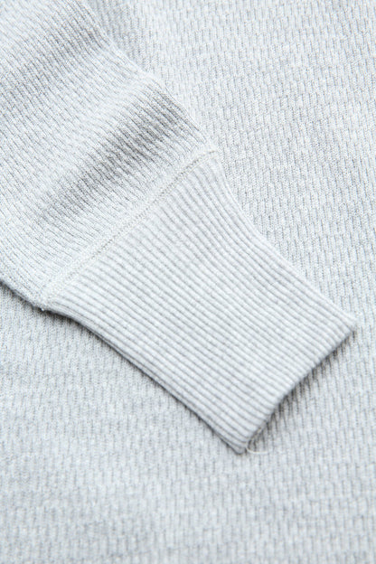 Warehouse & Co. Lot 5903 4-Needle Crew Neck Waffle Long Sleeve Tee - Heather Grey