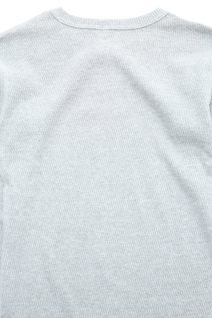Warehouse & Co. Lot 5903 4-Needle Crew Neck Waffle Long Sleeve Tee - Heather Grey