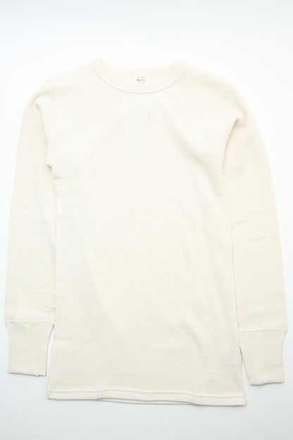 Warehouse & Co. Lot 5903 4-Needle Crew Neck Waffle Long Sleeve Tee - Natural