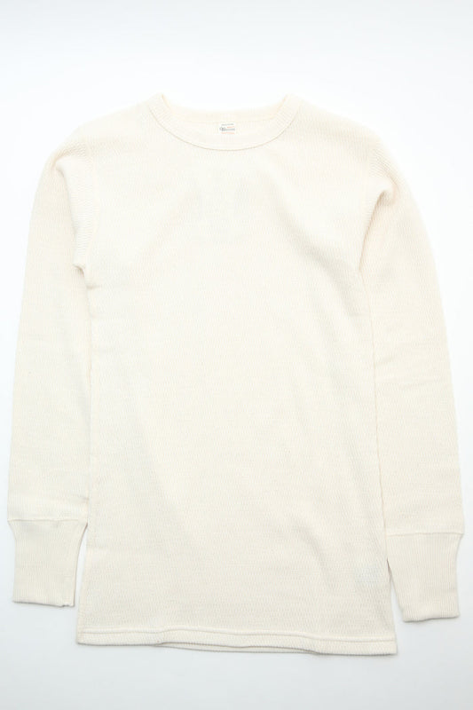 Warehouse & Co. Lot 5903 4-Needle Crew Neck Waffle Long Sleeve Tee - Natural
