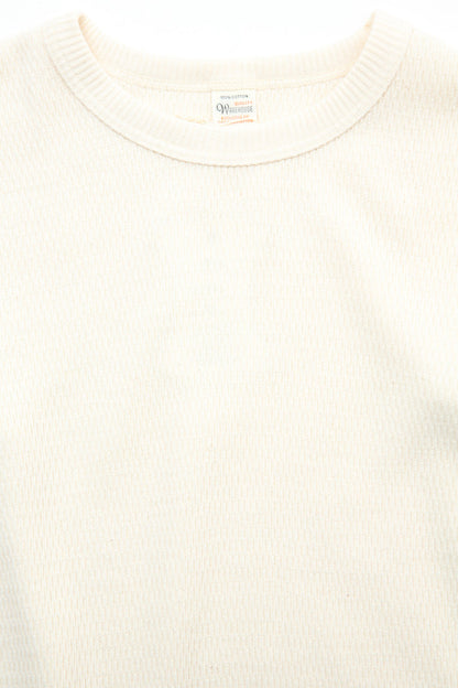 Warehouse & Co. Lot 5903 4-Needle Crew Neck Waffle Long Sleeve Tee - Natural