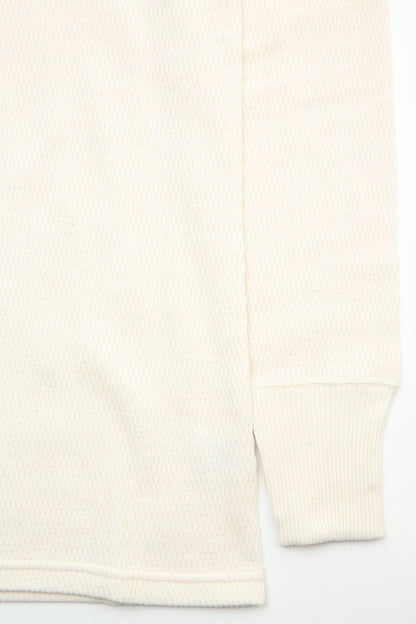 Warehouse & Co. Lot 5903 4-Needle Crew Neck Waffle Long Sleeve Tee - Natural