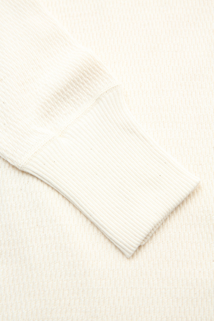 Warehouse & Co. Lot 5903 4-Needle Crew Neck Waffle Long Sleeve Tee - Natural