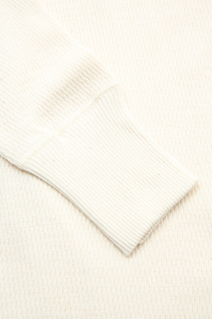 Warehouse & Co. Lot 5903 4-Needle Crew Neck Waffle Long Sleeve Tee - Natural