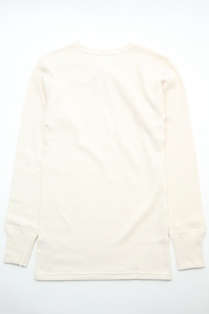 Warehouse & Co. Lot 5903 4-Needle Crew Neck Waffle Long Sleeve Tee - Natural