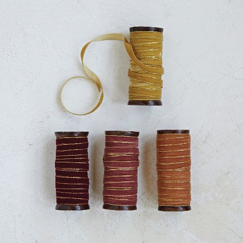 Creative Co-op Gift Wrap Warm Shades 10 Yard Velvet Ribbon (Select Color)