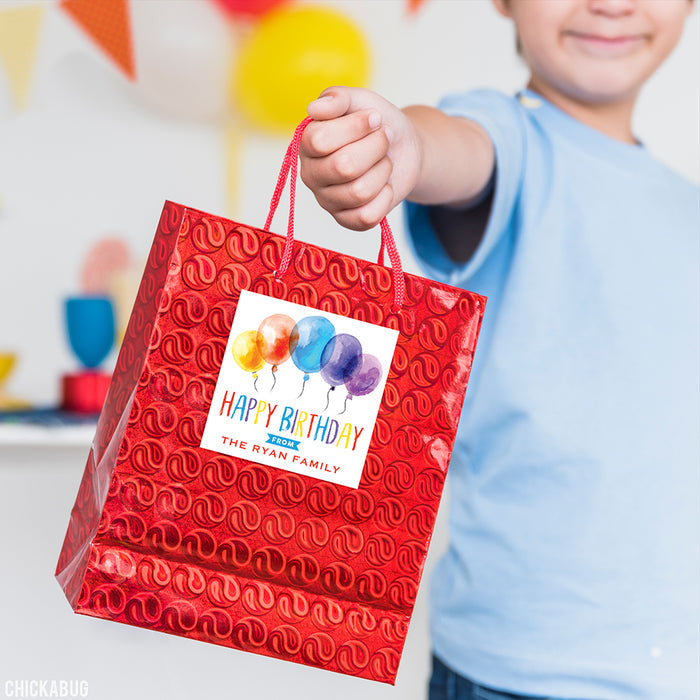 Watercolor Balloons Gift Labels