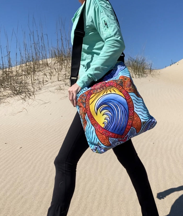 Waves of Turtle Tote Beach Bag