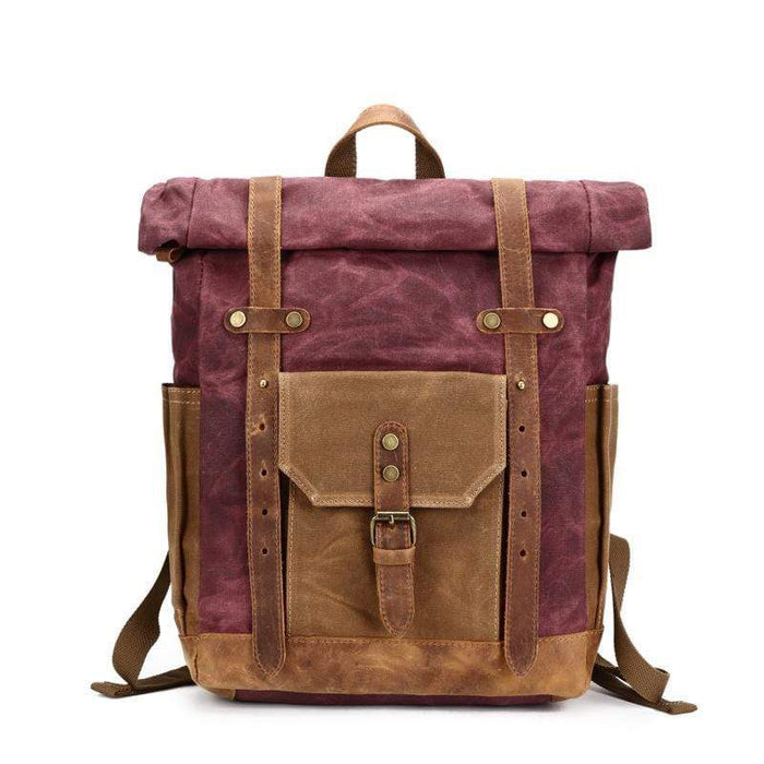 Plum Custom Waxed Canvas & Leather Rucksack - Corporate Gifts