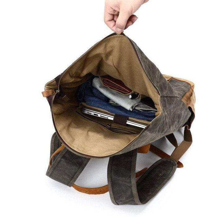 Custom Waxed Canvas & Leather Rucksack - Corporate Gifts