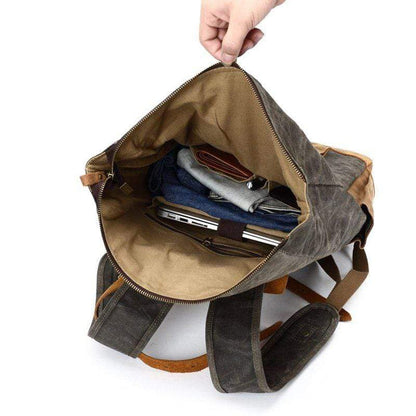 Custom Waxed Canvas & Leather Rucksack - Corporate Gifts