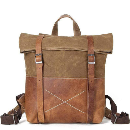 Coffee Custom Waxed Canvas Strap Backpack - Corporate Gifts