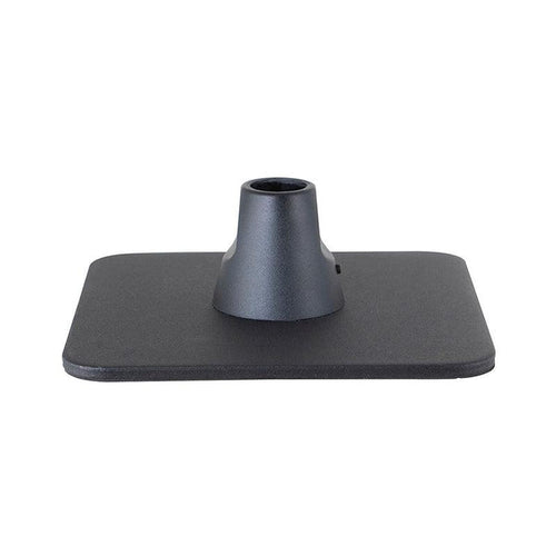 A black, rectangular Weighted Base for Remarkable Creator Pro with a central cylindrical holder, designed to securely support or mount compatible stands, is displayed on a plain white background.