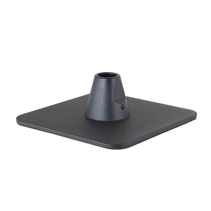 A black, square weighted base with a tapered cylindrical center mount designed to support an upright pole—ideal as the Weighted Base for Remarkable Creator Pro or a cookie decorating stand.