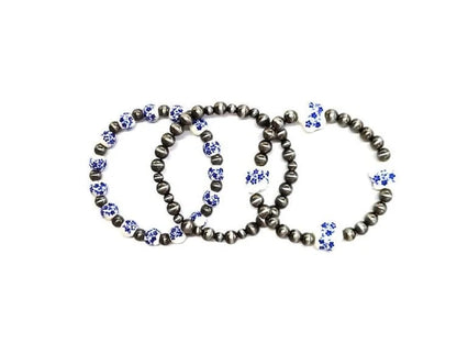 Western Ceramic Beaded Stretch Bracelet Set