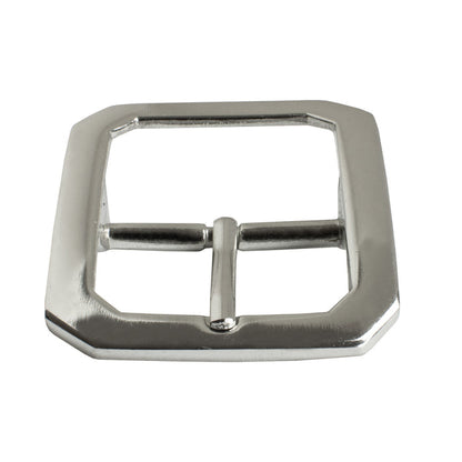 Western Chip Buckle. Polished bright silver finish. Nickel-free belt buckle fits 1½" (38mm) straps.