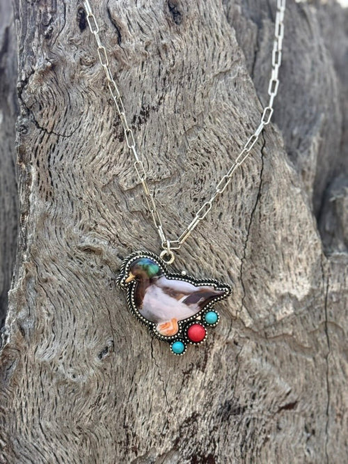Western Duck Paperclip Chain Necklace
