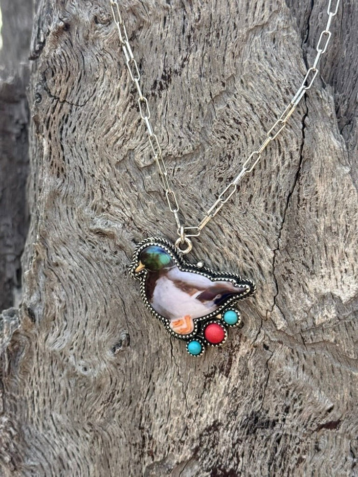 Western Duck Paperclip Chain Necklace