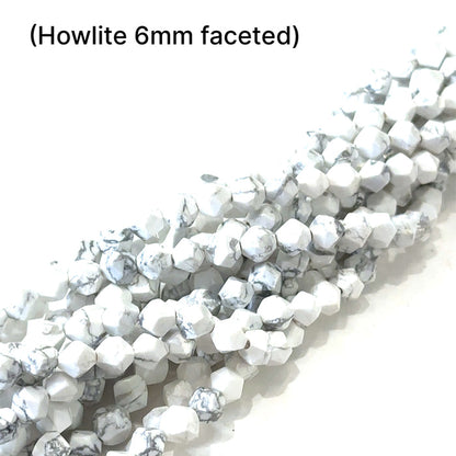 White Howlite Gemstone Strands, Jewelry supplies