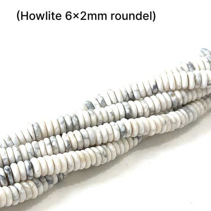 White Howlite Gemstone Strands, Jewelry supplies