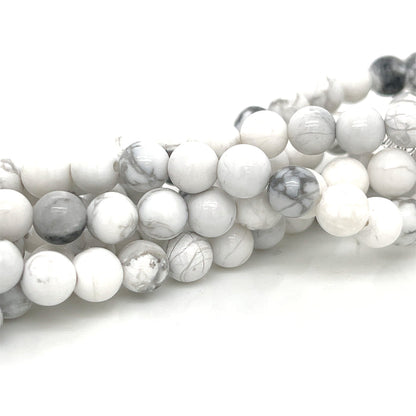 White Howlite Gemstone Strands, Jewelry supplies