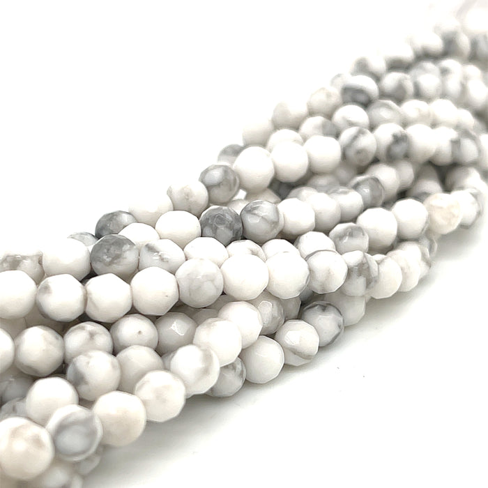White Howlite Gemstone Strands, Jewelry supplies