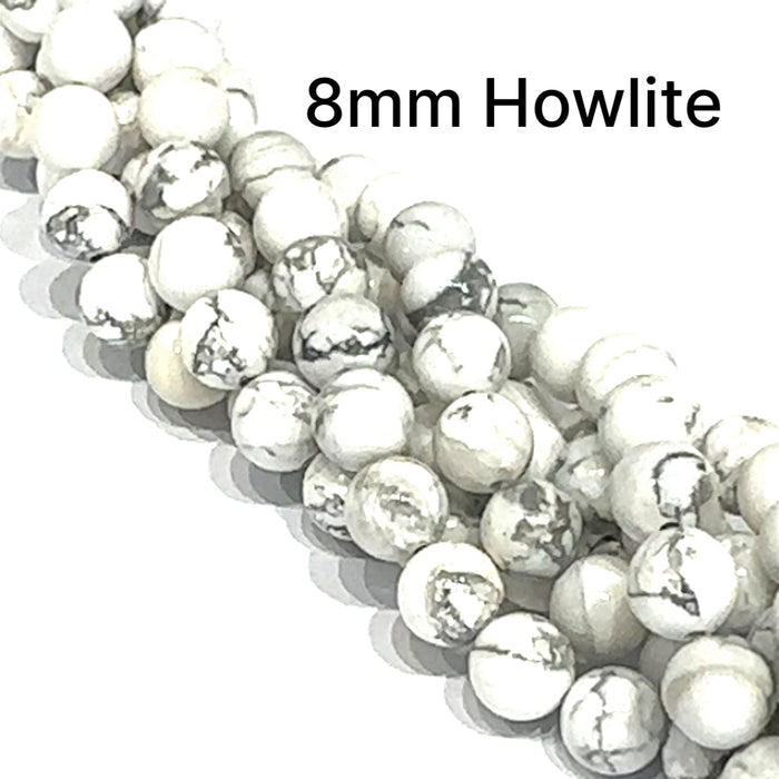 White Howlite Gemstone Strands, Jewelry supplies