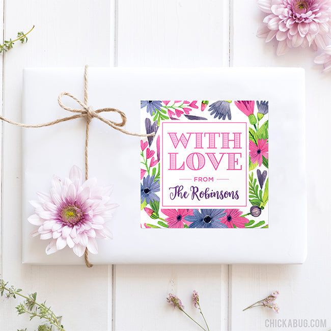 "With Love" Floral Gift Labels