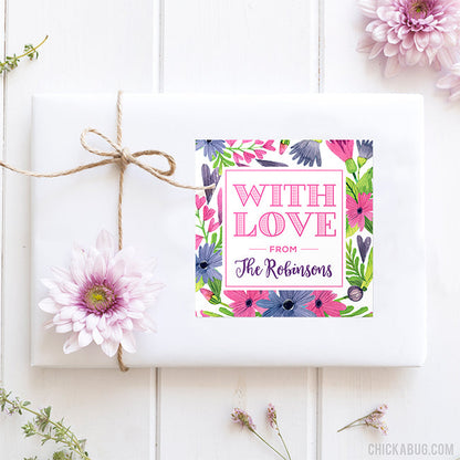 "With Love" Floral Gift Labels
