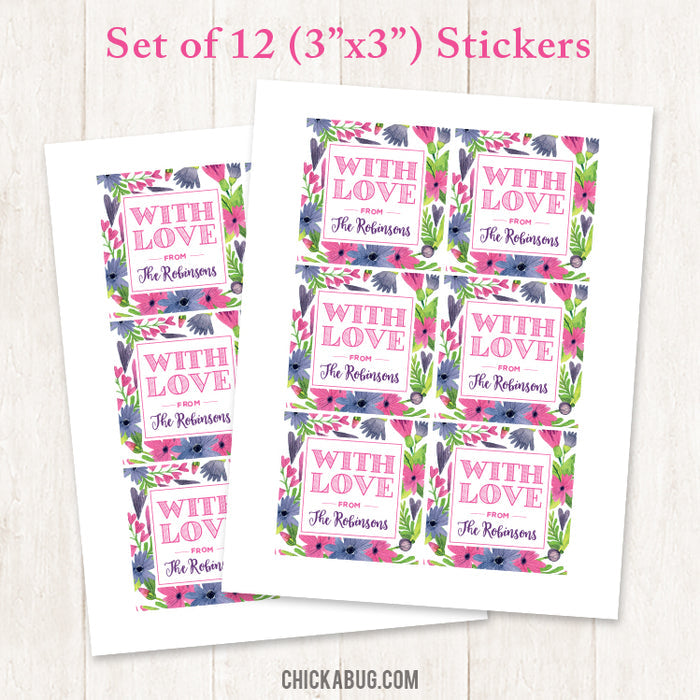 "With Love" Floral Gift Labels