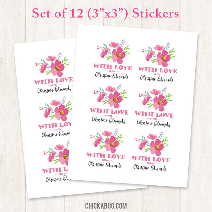 "With Love" Floral Gift Labels