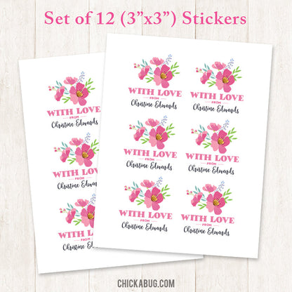 "With Love" Floral Gift Labels