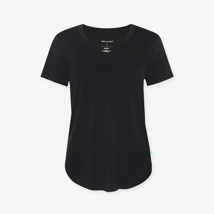 Women's Black V-Neck Tee
