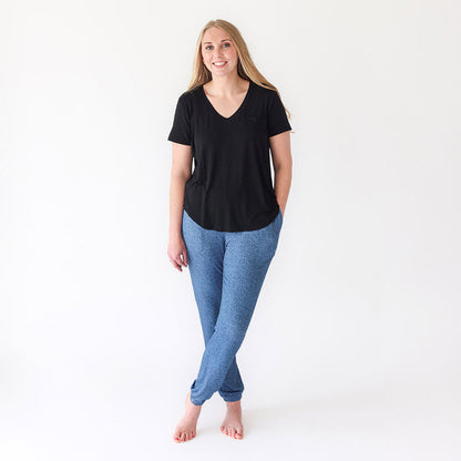 Women's Black V-Neck Tee