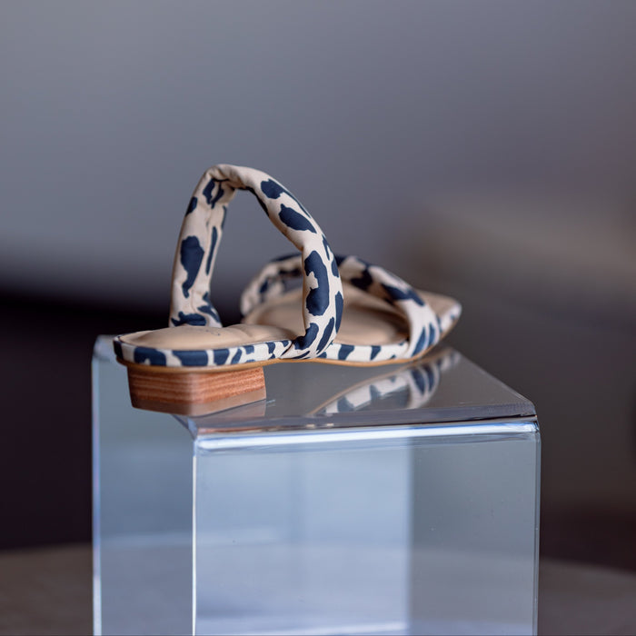 Women's Leopard Print Flat Slide Sandal — Tan & Black Slip-On Slide Whitley