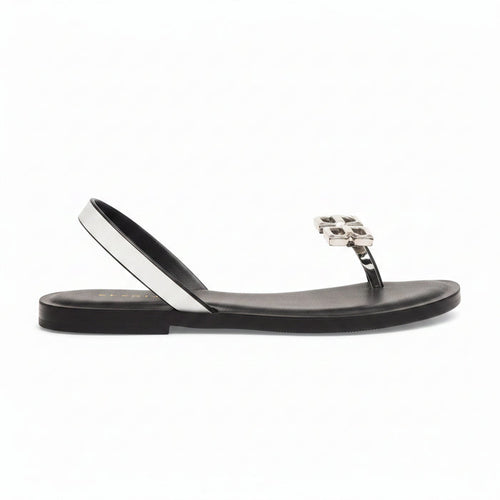 Women's Two-Tone Dress Shoe — Black Silver & Gold Bone Heeled Shoe Demi