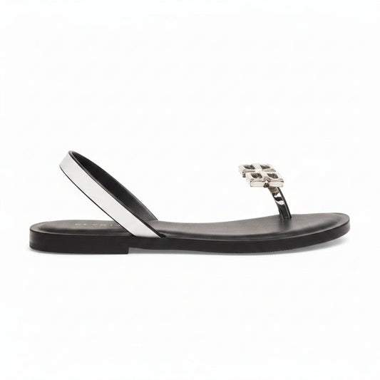Women's Two-Tone Dress Shoe — Black Silver & Gold Bone Heeled Shoe Demi
