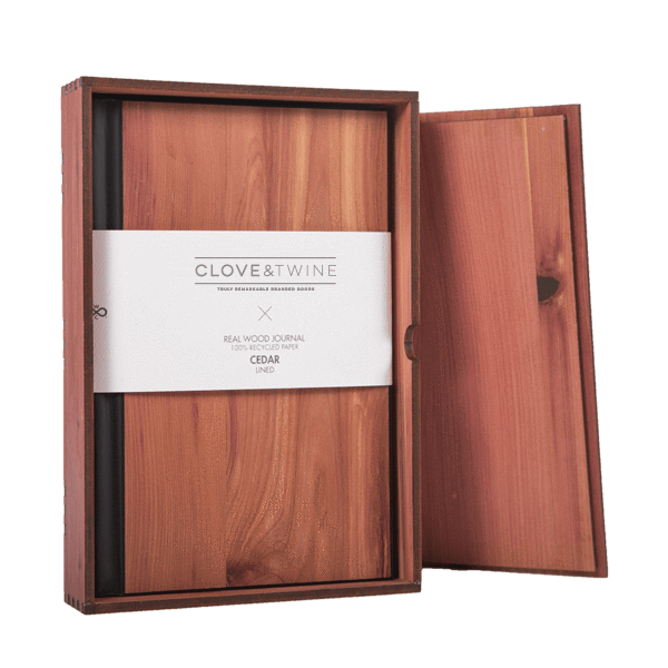 Cedar Custom Wood Journal Box + Journal - Corporate Gifts