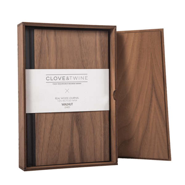 Walnut Custom Wood Journal Box + Journal - Corporate Gifts