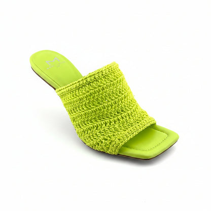 Woven Raffia Wide-Vamp Mule Dako