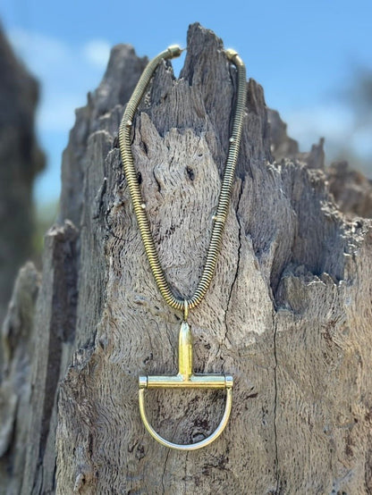 XL Gold Snaffle Bit Snake Chain Necklace