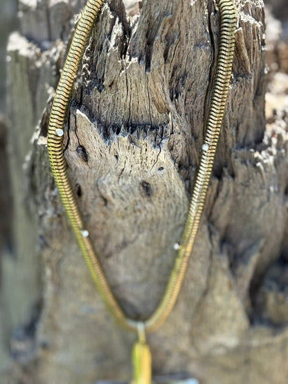 XL Gold Snaffle Bit Snake Chain Necklace