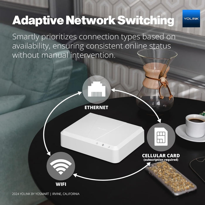 YoLink Hub 3 of adaptive network switching that smartly prioritizes connection types based on avaliability.
