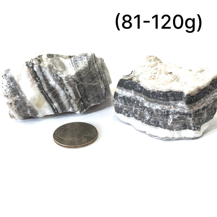 One (81-120g) Zebra Calcite raw gemstone