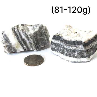 One (81-120g) Zebra Calcite raw gemstone