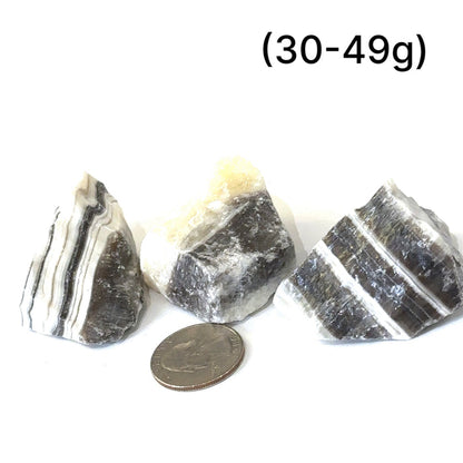 One (30-49g) Zebra Calcite raw gemstone