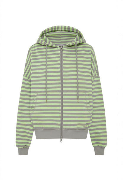 Zip Hoodie Menta Stripe